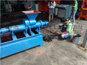 Charcoal extrude machine in Indonesia factory
